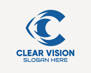 Visual Eye Letter C logo design