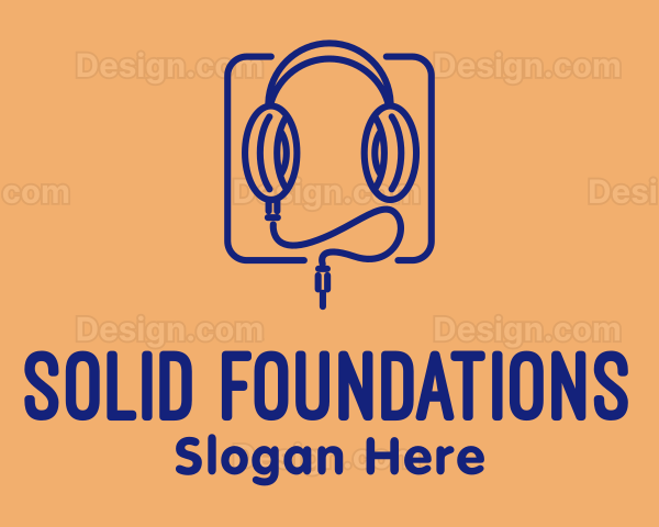 Headphones Streaming  Audio Logo