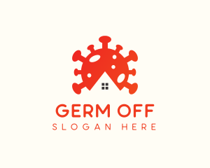 Virus Germ Home logo design