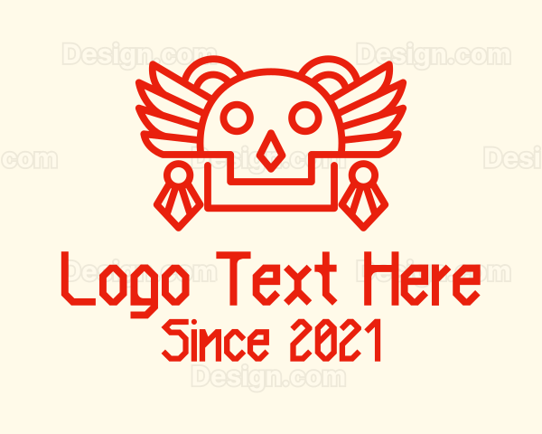 Ancient Mayan Skull Logo