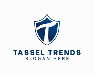 Blue Shield Letter T logo design