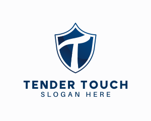 Blue Shield Letter T logo design