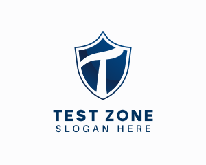 Blue Shield Letter T logo design