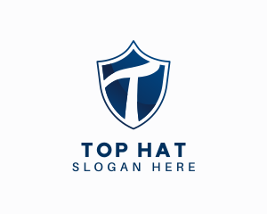 Blue Shield Letter T logo design