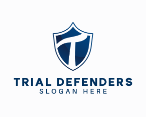 Blue Shield Letter T logo design