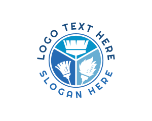 Housekeeper Cleaning  Sanitation Logo