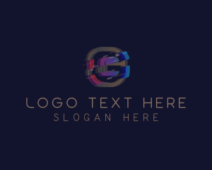 Gradient Glitch Letter G logo