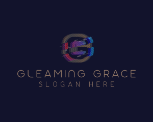 Gradient Glitch Letter G logo design