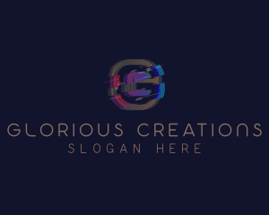 Gradient Glitch Letter G logo design