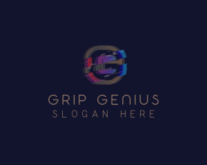 Gradient Glitch Letter G logo design