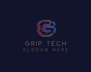 Gradient Glitch Letter G logo design