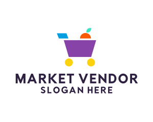 Market Grocery Cart logo design