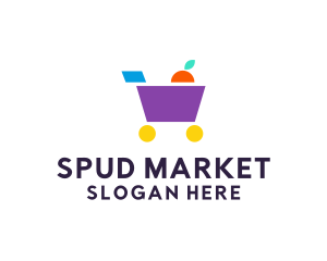 Market Grocery Cart logo design