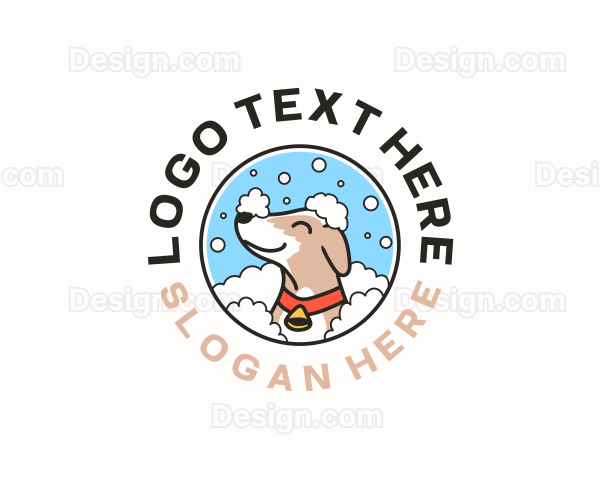 Dog Grooming Bath Logo