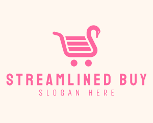 Swan Shopping Cart logo design