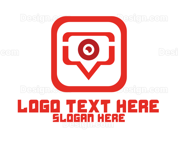 Red Video Chat App Logo