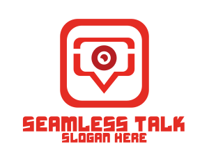 Red Video Chat App logo design