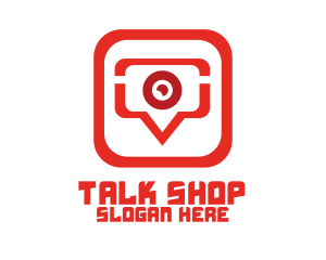 Red Video Chat App logo design