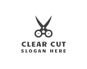 Grey Barber Scissors logo design