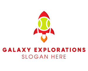 Tennis Ball Rocket logo design