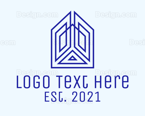 Geometric Outline Tower Logo