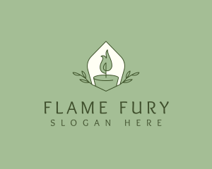 Candle Flame Leaves logo design