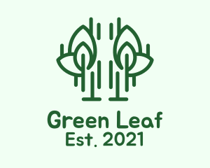 Green Outline Herb logo design