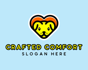 Cute Heart Dog  logo design