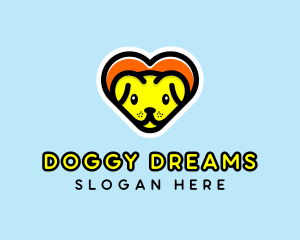 Cute Heart Dog  logo