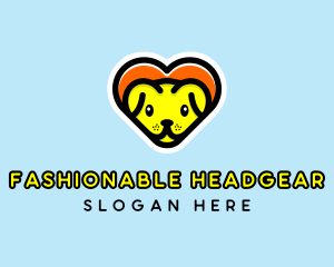 Cute Heart Dog  logo design