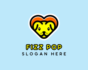 Cute Heart Dog  logo design