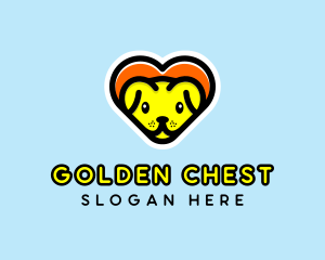 Cute Heart Dog  logo design