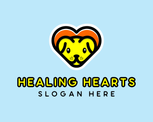 Cute Heart Dog  logo design