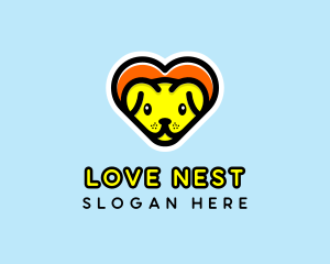 Cute Heart Dog  logo design