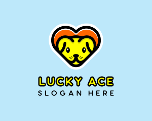 Cute Heart Dog  logo design