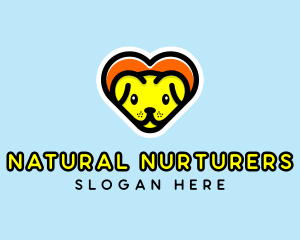 Cute Heart Dog  logo design