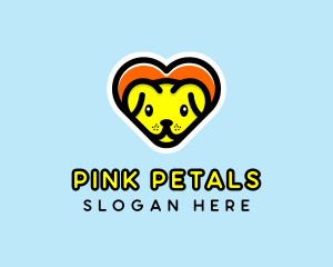 Cute Heart Dog  logo design