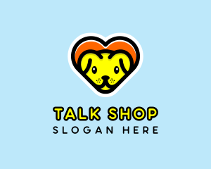 Cute Heart Dog  logo design