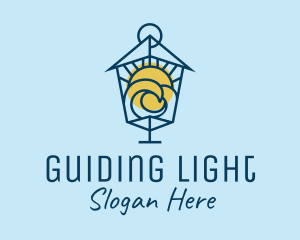 Ocean Sun Lamp logo design