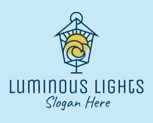 Ocean Sun Lamp logo design