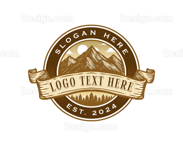 Mountain Forest Travel Destination Logo