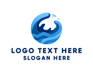 Abstract Ocean Surfing Waves  logo design