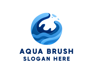 Abstract Ocean Surfing Waves  logo design