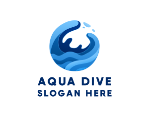 Abstract Ocean Surfing Waves  logo design