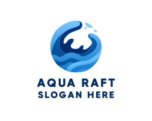 Abstract Ocean Surfing Waves  logo design