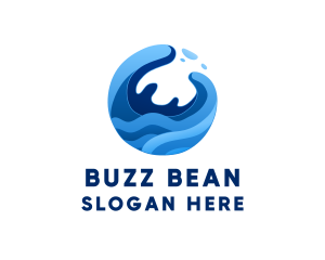 Abstract Ocean Surfing Waves  logo design