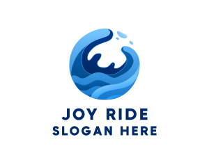 Abstract Ocean Surfing Waves  logo design