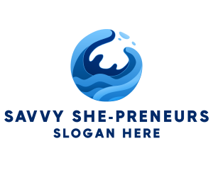 Abstract Ocean Surfing Waves  logo design