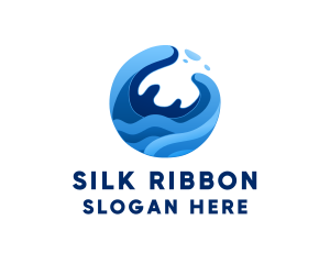 Abstract Ocean Surfing Waves  logo design