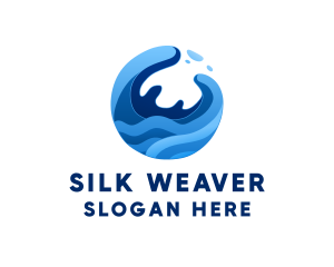 Abstract Ocean Surfing Waves  logo design